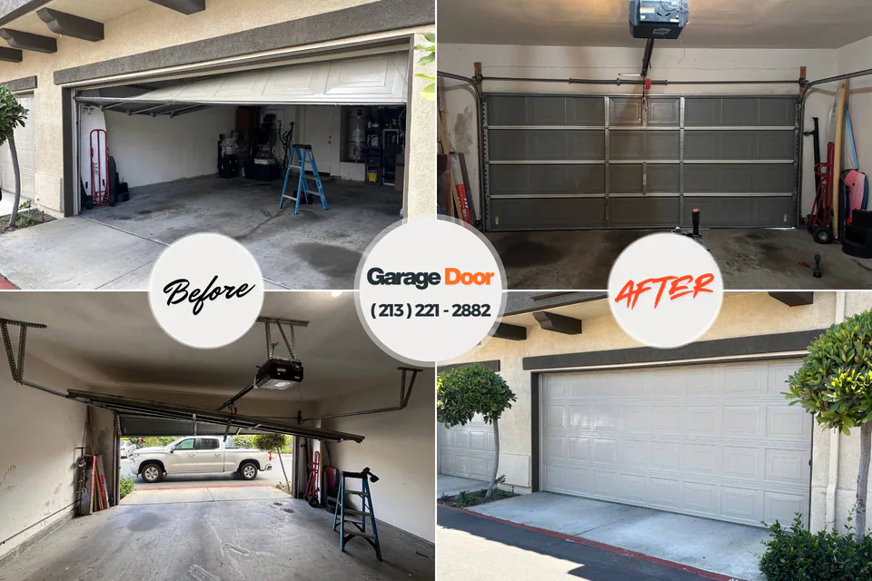 Before and after: garage door repair Herald Harbor, MD
